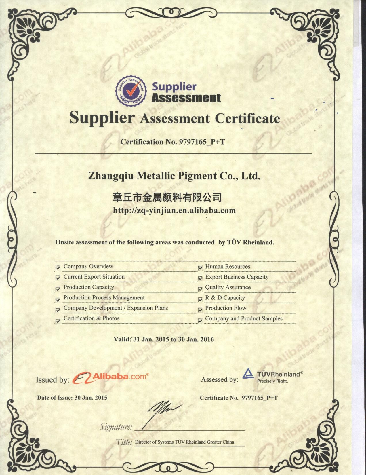 銀箭鋁銀漿廠(chǎng)家獲得TUV認(rèn)證